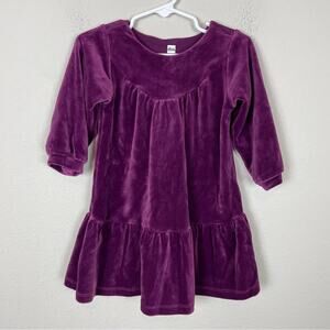 Tea Collection Maroon velour Long Sleeve Dress 2